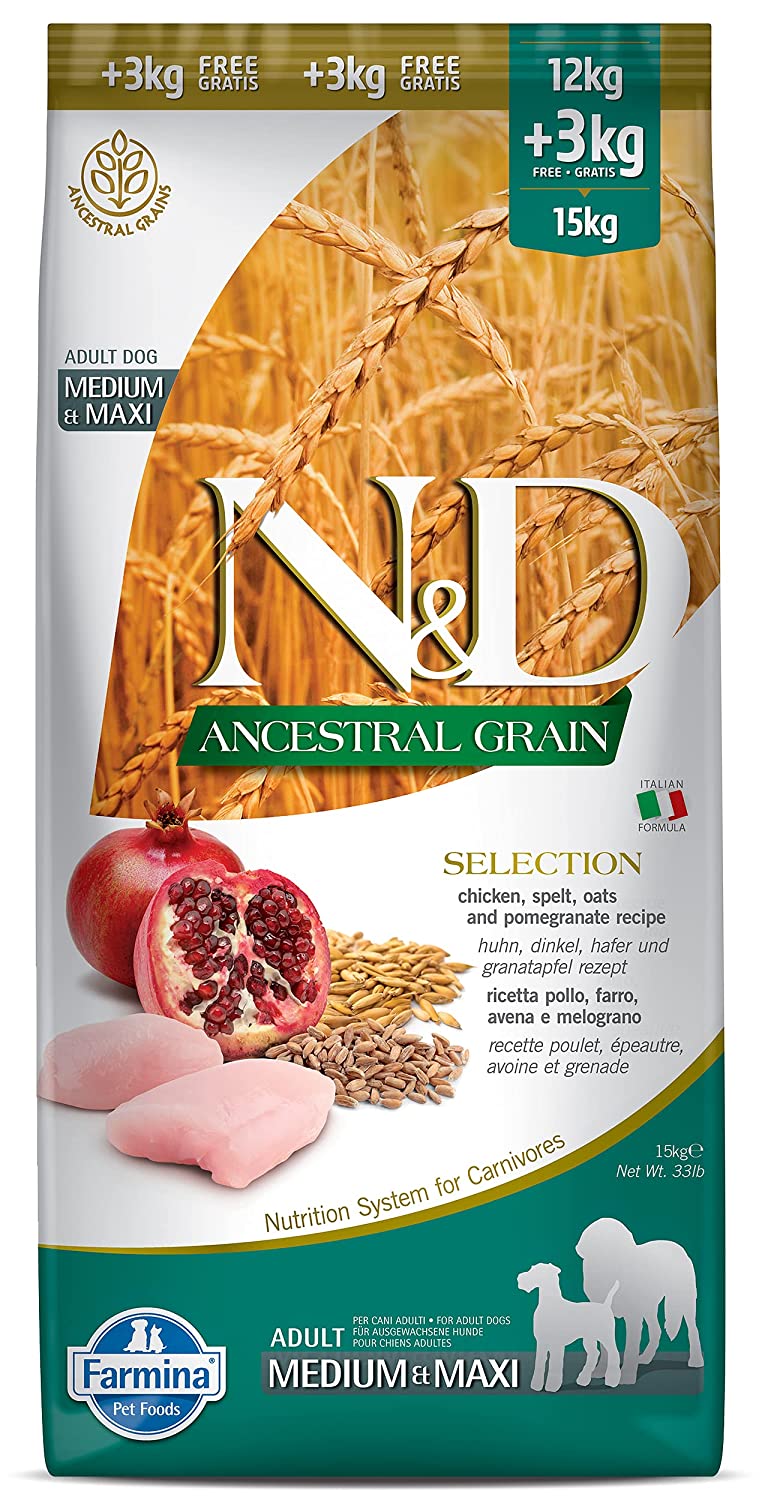 Farmina Dog Ancestral Grain Chicken & Pomogranate Adult Medium & Maxi Selection