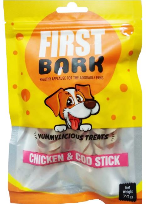 FIRST BARK CHICKEN & COD STICK 70 g