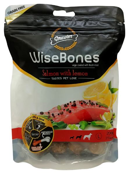 GNAWLERS WISE SALMON LEMON SMALL - 15PC