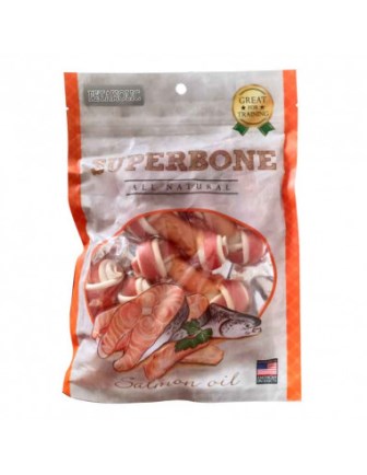 SUPER BONE    SALMON OIL KNOTTED BONE 21IN1