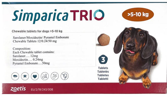 SIMPARICA TRIO 5-10KG 50MG TAB