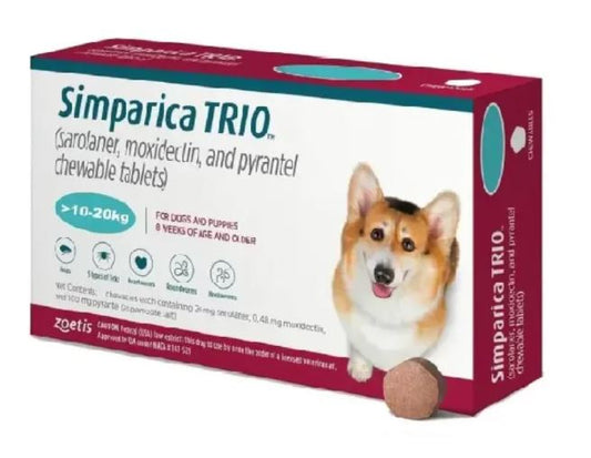 SIMPARICA TRIO 10-20KG 100MG TAB