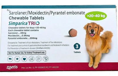 SIMPARICA TRIO 20-40KG 200MG TAB
