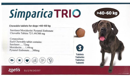 SIMPARICA TRIO 40-60KG 300MG TAB