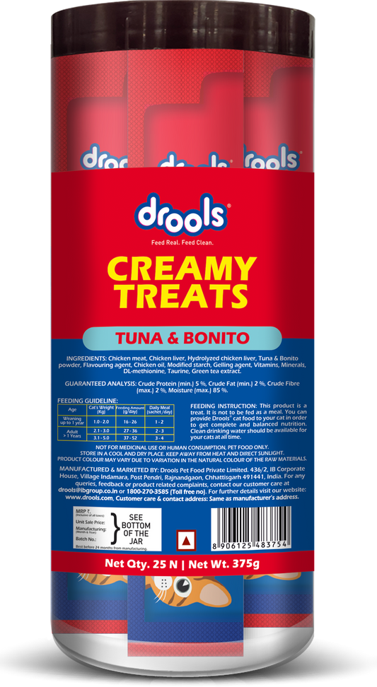 Drools Creamy Treats Tuna & Bonito Jar