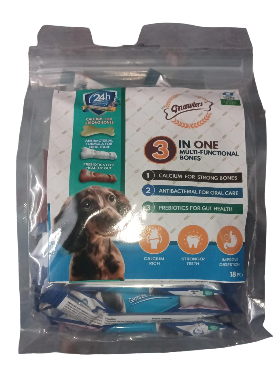 GNAWLERS 3 IN1 MULTI FUNCTIONAL BONES