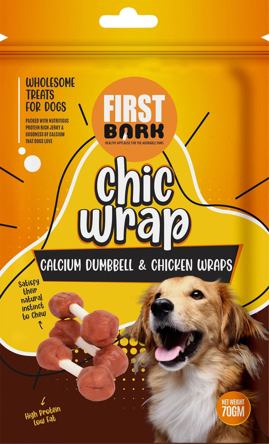 FIRST BARK CHICKEN WRAP CALCIUM DUMBELL & CHICKEN